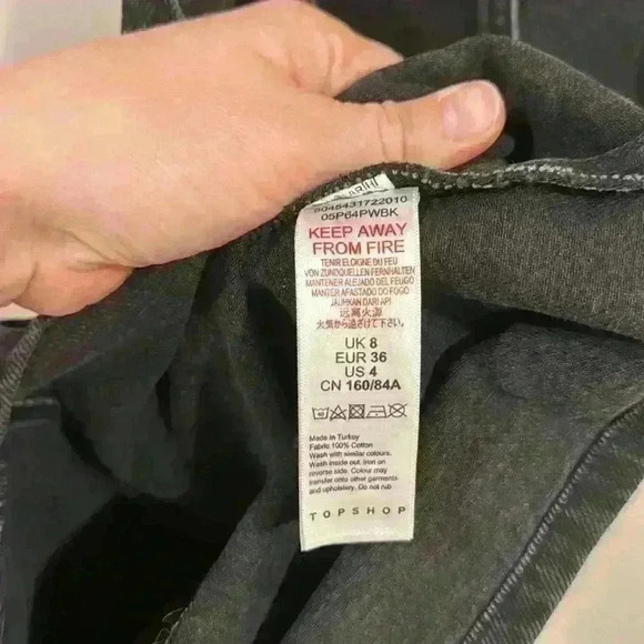 Topshop Women’s Denim Spencer Dress Dark Wash Black US Size 4 - Picture 5 of 5